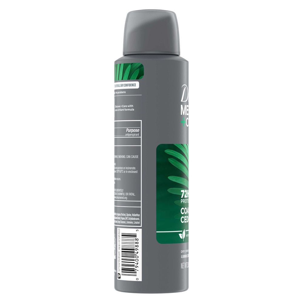 Dove Men+care Coastal Cedar Antiperspirant Dry Spray, 3.8 Ounce -- 12 Per Case