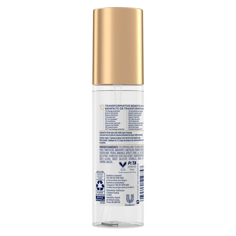 Dove Damage Therapy Intensive Repair 10 In 1 Serum, 3.3 Fluid Ounce -- 6 Per Case