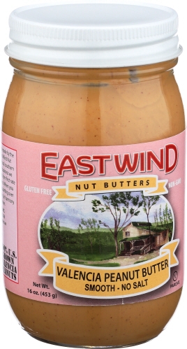 East Wind Natural Smooth Peanut Butter, 16 Ounce -- 6 per case