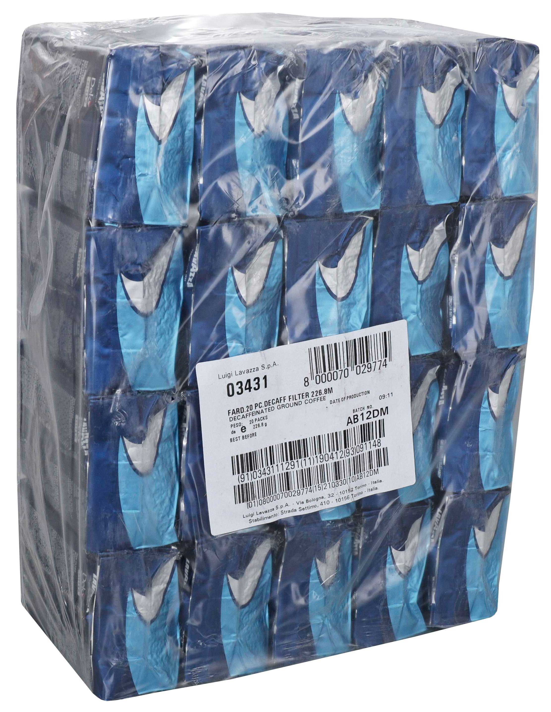 Lavazza Shrink Wrapped Filter Decaffeinated Coffee, 8.007 Ounce -- 20 per case