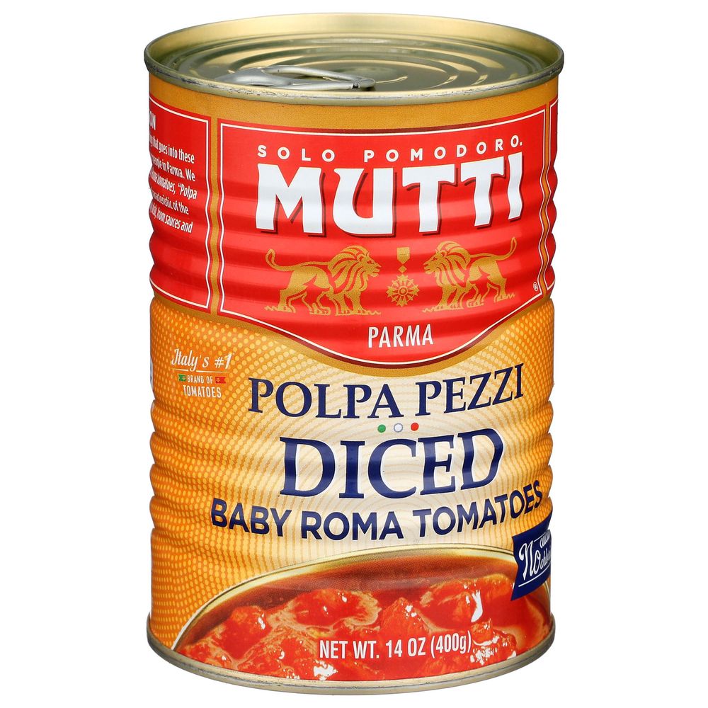 Mutti Diced Baby Roma Tomatoes, 14 Ounce -- 6 per case