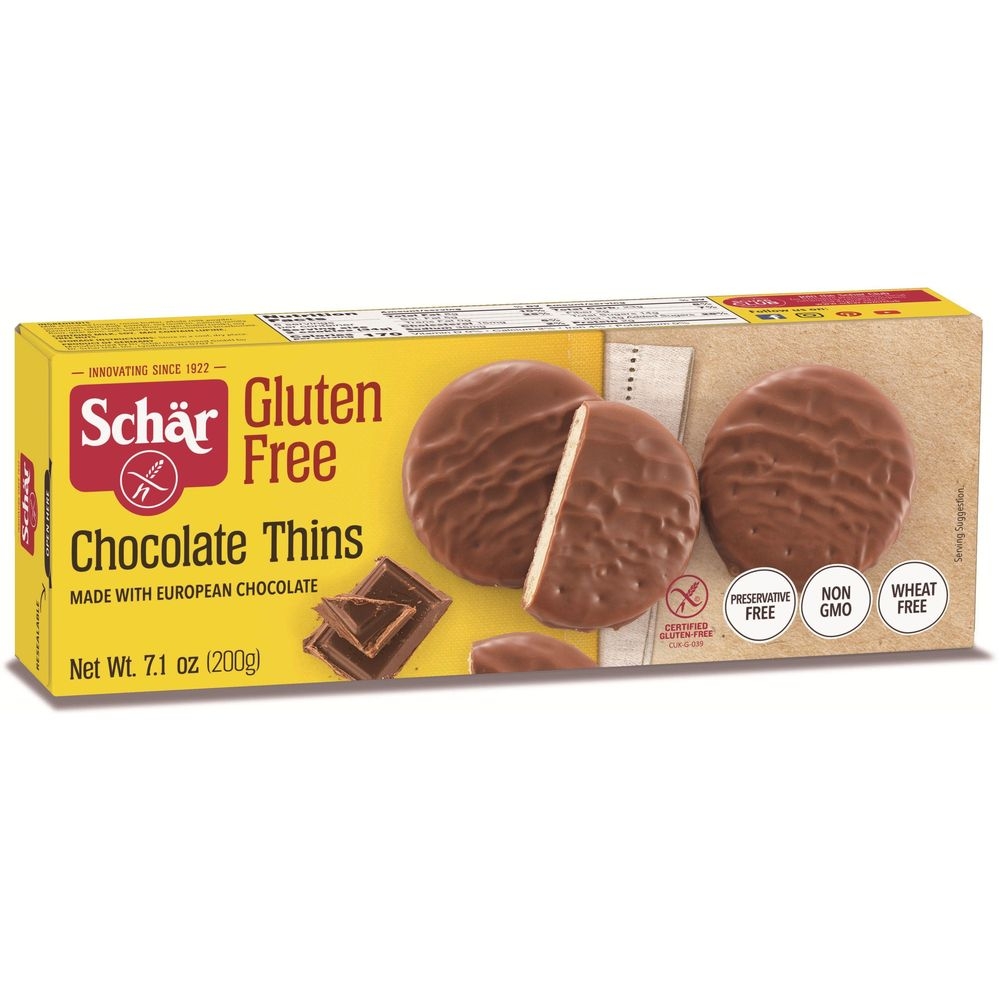 Schar Gluten Free Chocolate Thins Cookie, 7.1 Ounce -- 12 per case