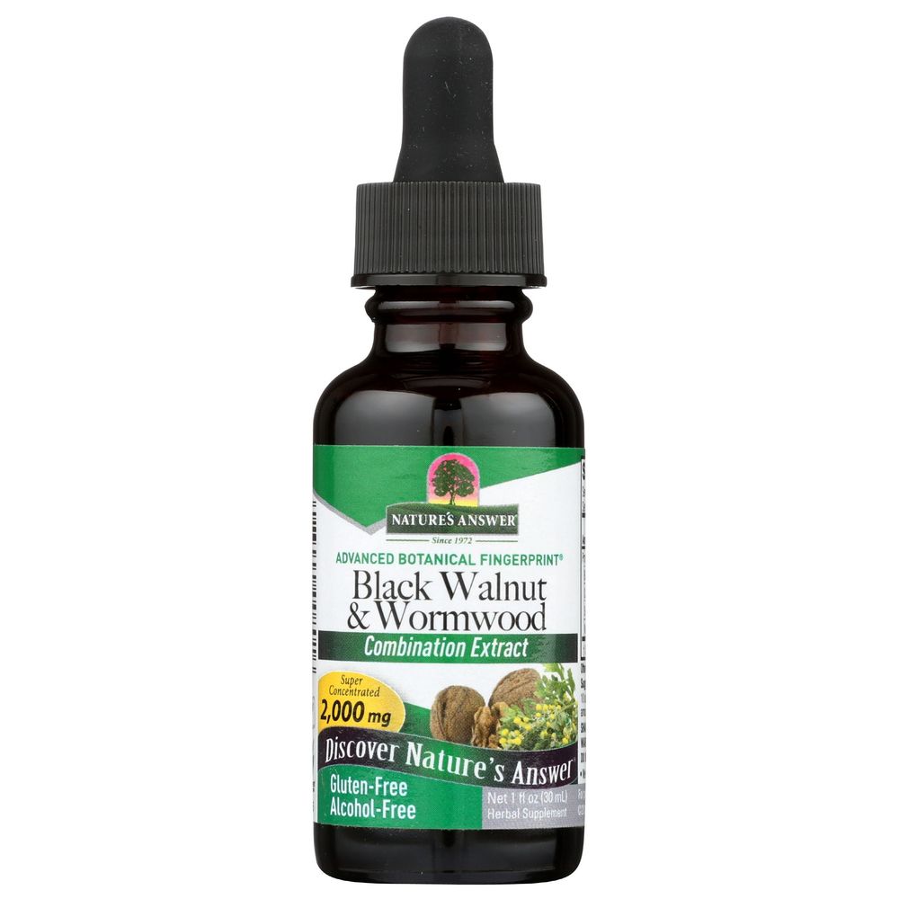 Natures Answer Black Walnut and Wormwood Liquid Extract Herbal Supplement, 1 Ounce