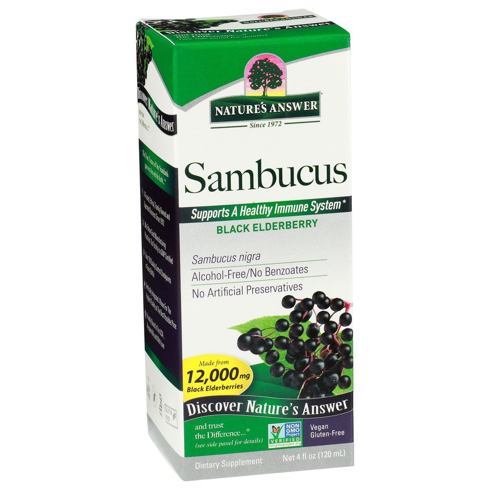 Natures Answer Sambucus Black Elderberry Immune Support, 4 Ounce
