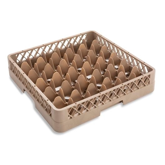 36 Compartment Beige Stock Glass Rack -- 6 Count