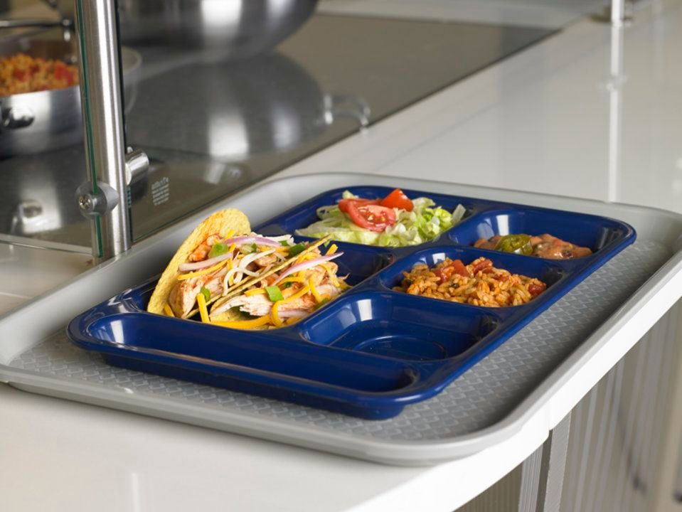 Vollrath 10 X 14 Left Hand Polypropylene Blueberry School Tray, 24 Count