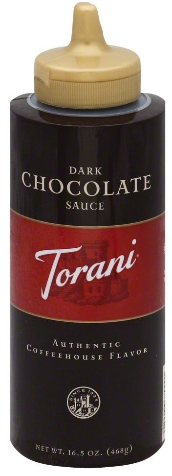 Torani Dark Chocolate Sauce, 16.5 Ounce Squeeze Bottle -- 4 Per Case
