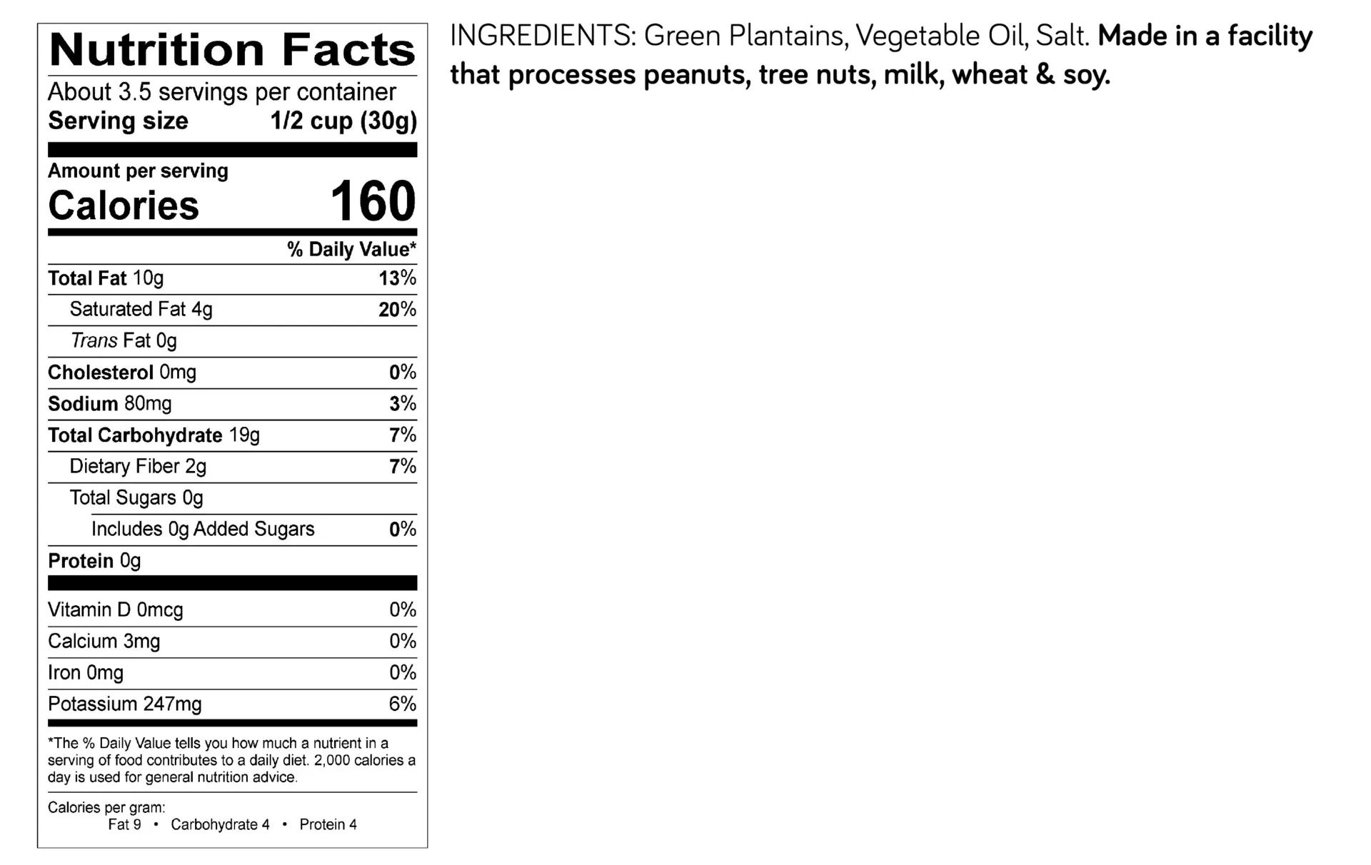Truly Good Foods Tropical Nut Dried Salted Plantain Chips, 3.5 Ounce -- 6 per case