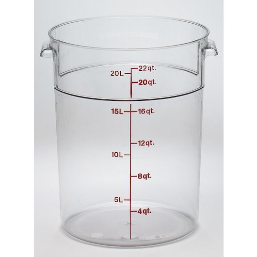 Cambro Camwear Classic Camrounds Clear Polycarbonate Round Food Storage Container, 22 Quart Capacity -- 6 Per Case