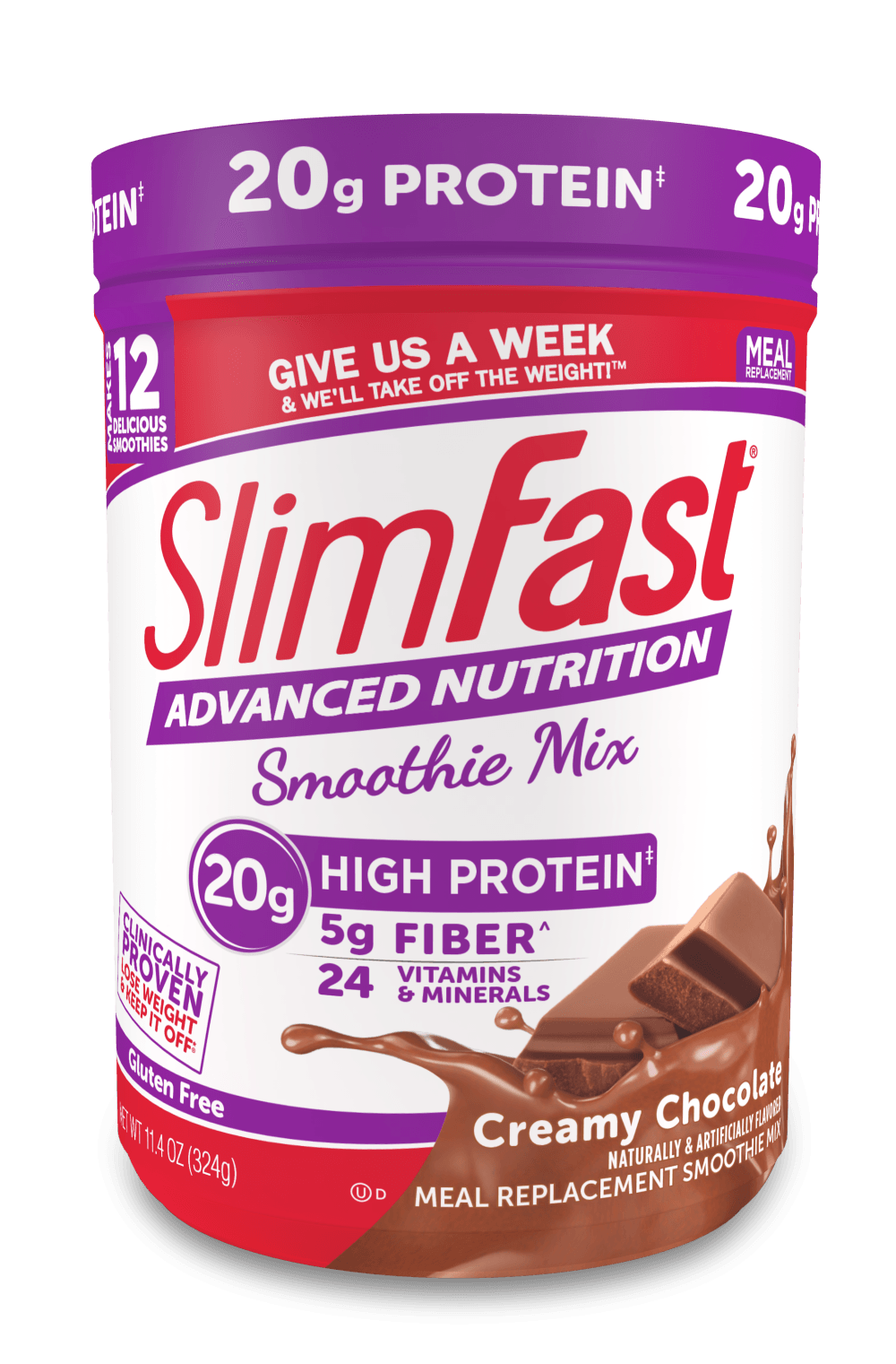 SlimFast Creamy Chocolate Advanced Smoothie Mix, 11.4 Ounce -- 2 per case