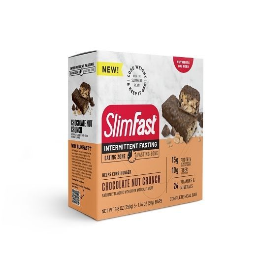 Slimfast Intermittent Fasting Chocolate Nut Crunch Meal Bar, 0.44 Pound -- 6 Per Case