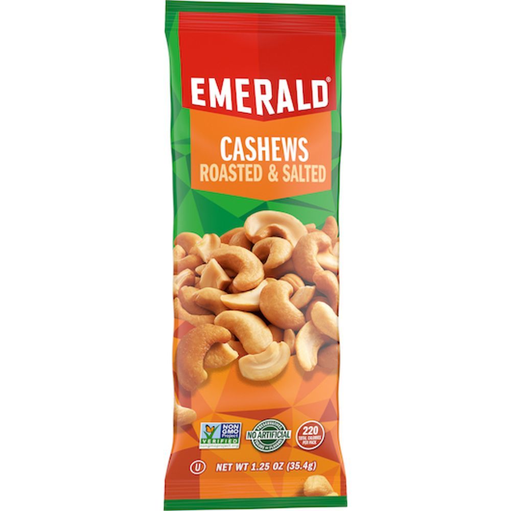 Emerald Roasted Salted Half Piece Cashews, 1.25 Ounce -- 36 Per Case