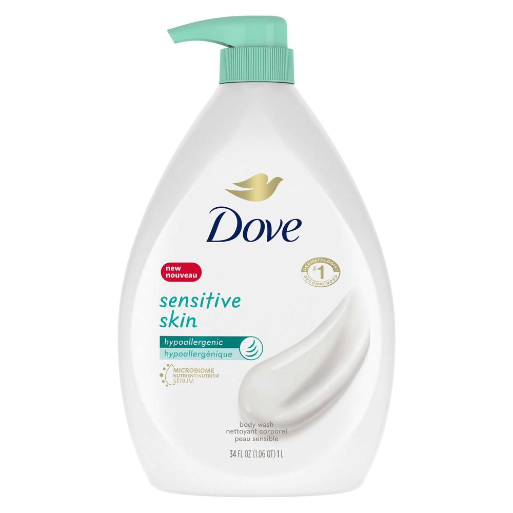 Dove Sensitive Skin Body Wash with Pump, 30.6 Ounce -- 3 per case