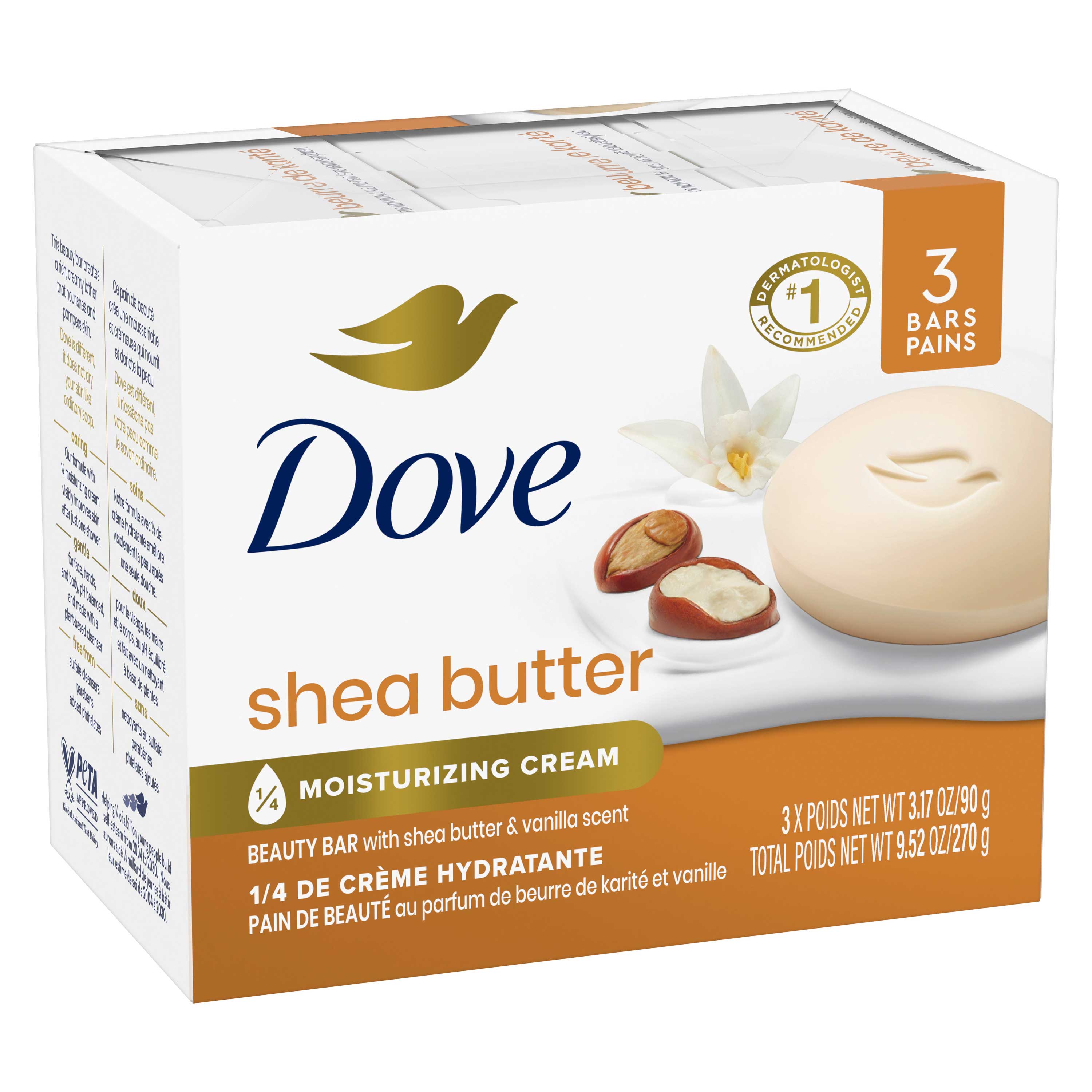 Dove Shea Butter Beauty Bar Soap, 9.51 Ounce -- 12 per case