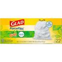 Glad Original with Febreze ForceFlex Tall Kitchen Drawstring Trash Bags, 22 count - 6 per case