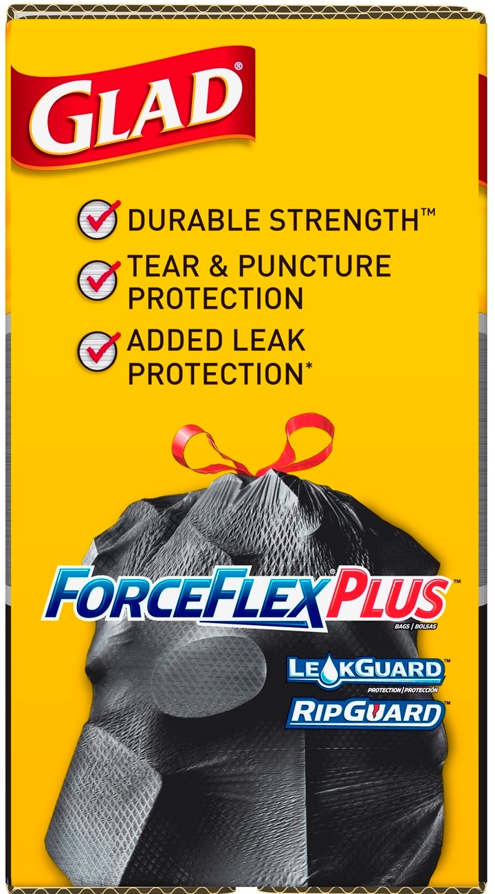 Glad Forceflex Black Trash Drawstring Bag -- 70 per case