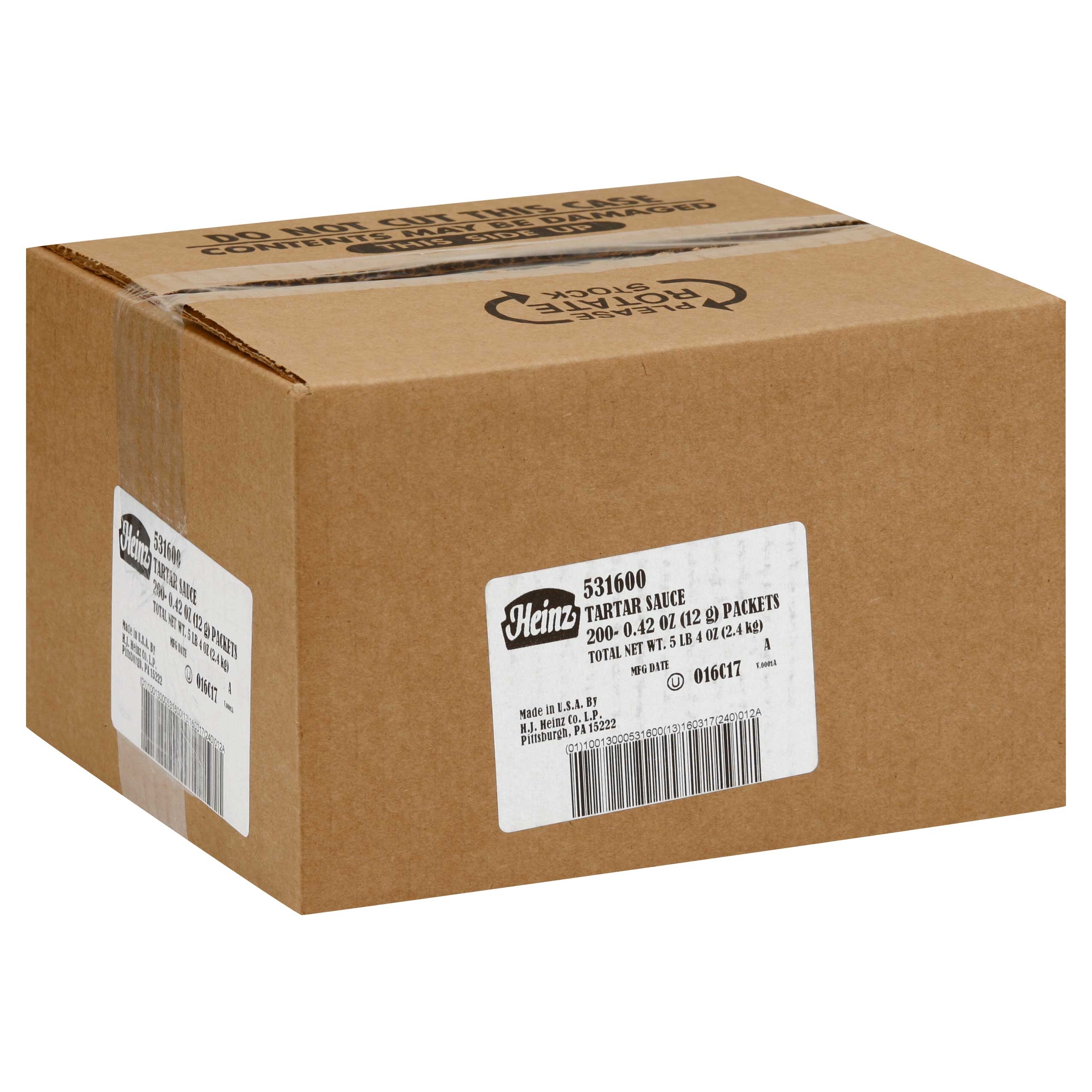 Heinz Tartar Sauce Single Serve, 12 Gram -- 200 Case