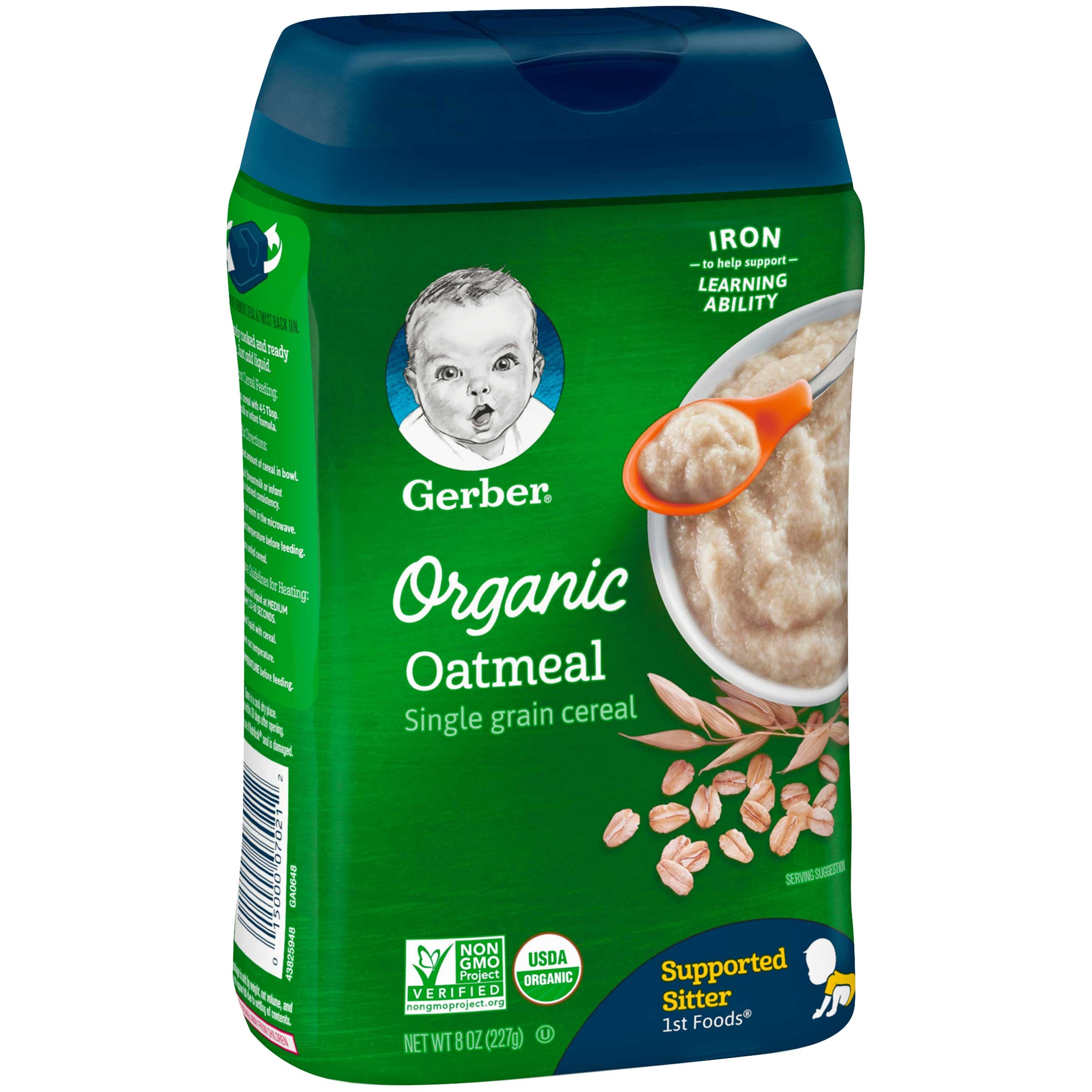 Gerber Organic 1st Food Organic Oatmeal Cereal, 8 Ounce -- 6 per case.