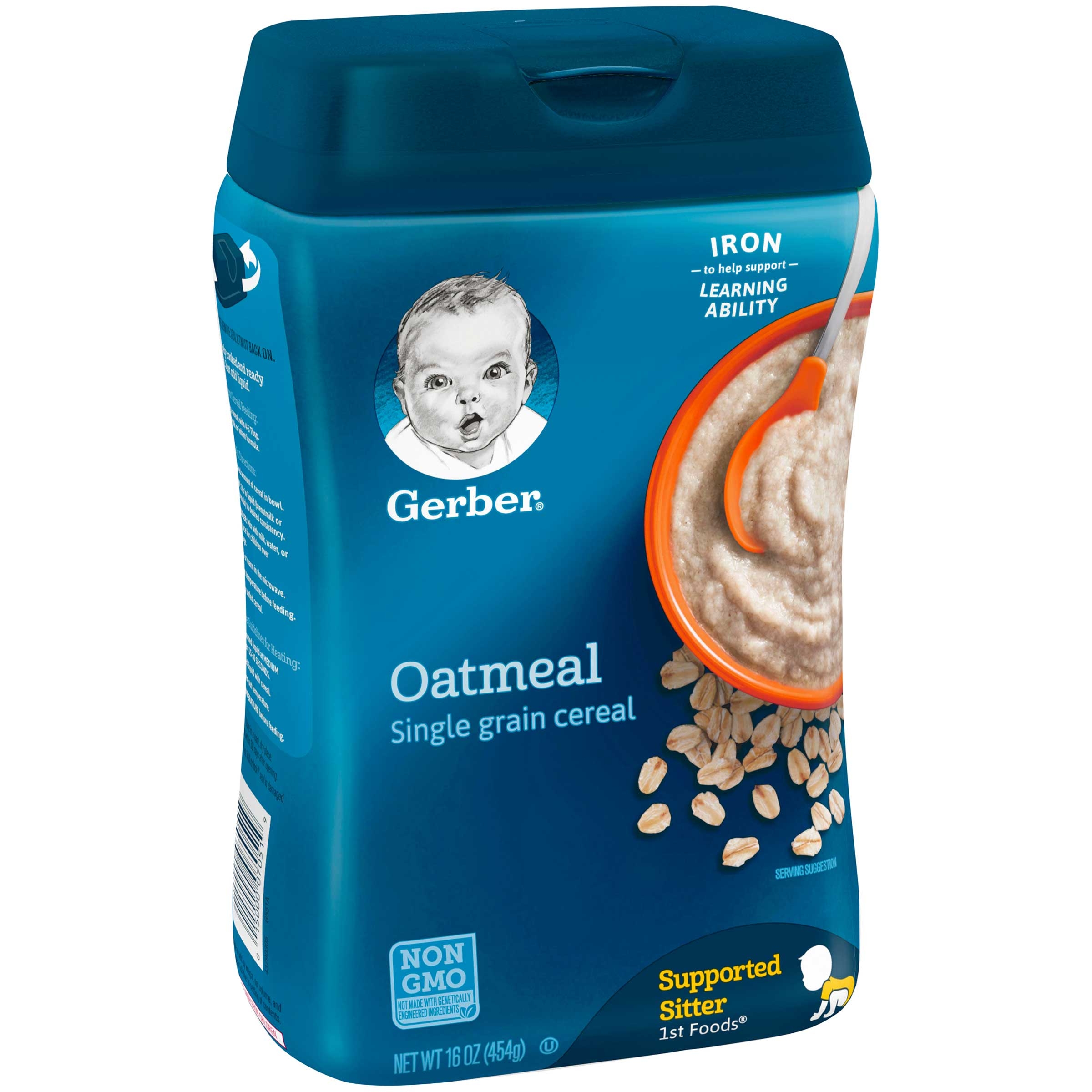 Gerber Organic 1st Food Single Grain Oatmeal Cereal, 16 Ounce -- 6 per case.