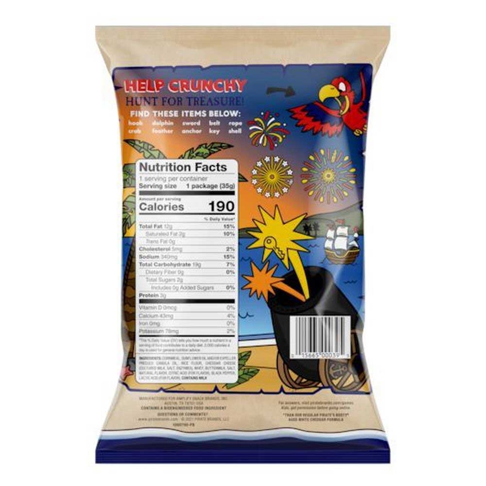 Pirates Booty Cheddar Blast Rice and Corn Puffs, 1.25 Ounce -- 12 per case