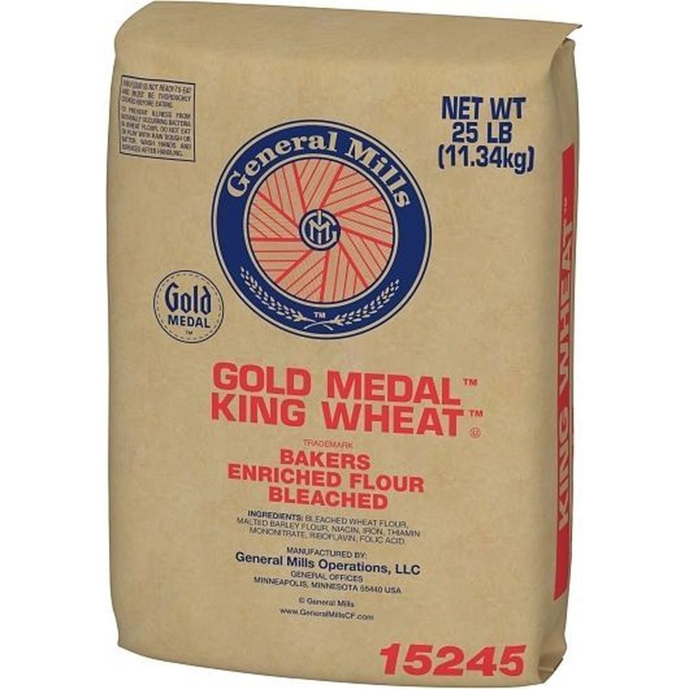 Gold Medal King Wheat Bleached Enriched Malted Flour, 25 Pound