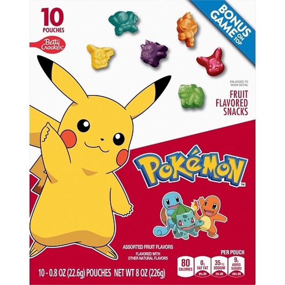 Betty Crocker Pokemon Fruit Flavored Snacks, 8 Ounce -- 8 per case