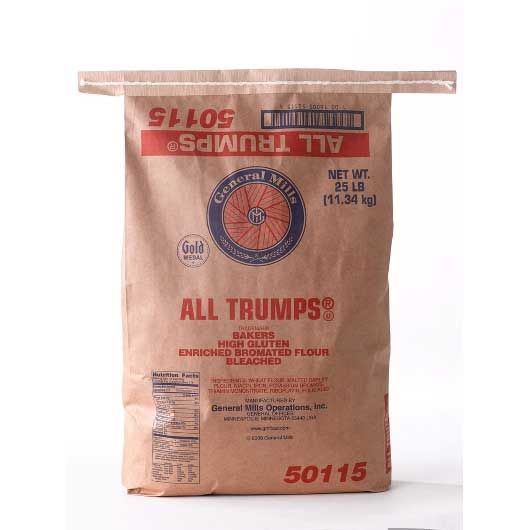 Gold Medal All Trumps Bleached Bromated Enriched Malted High Gluten Flour, 25 Pound