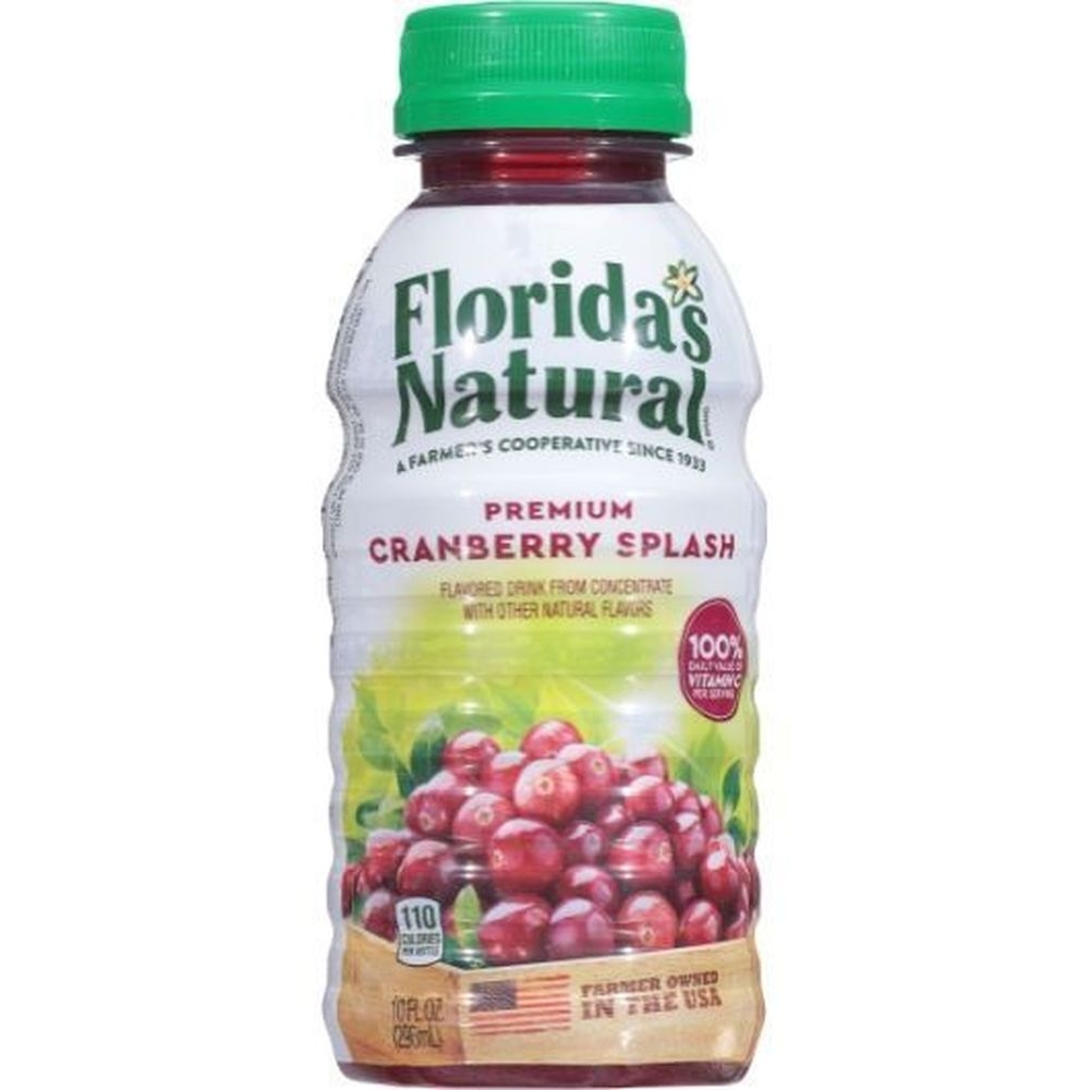 Floridas Natural Cranberry Splash, 10 Fluid Ounce -- 24 per case