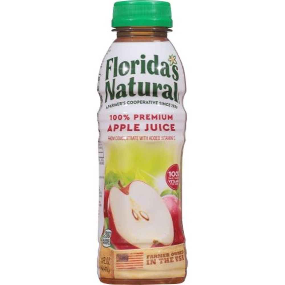 Floridas Natural Apple Juice, 14 Fluid Ounce -- 12 per case.