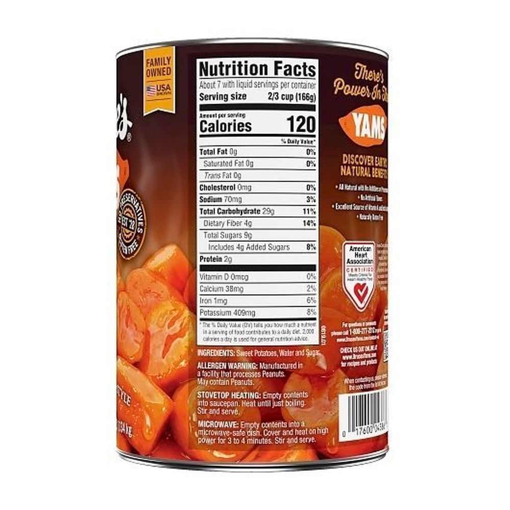 Bruces Yams Cut Potatoes in Syrup, 40 Ounce -- 12 per case