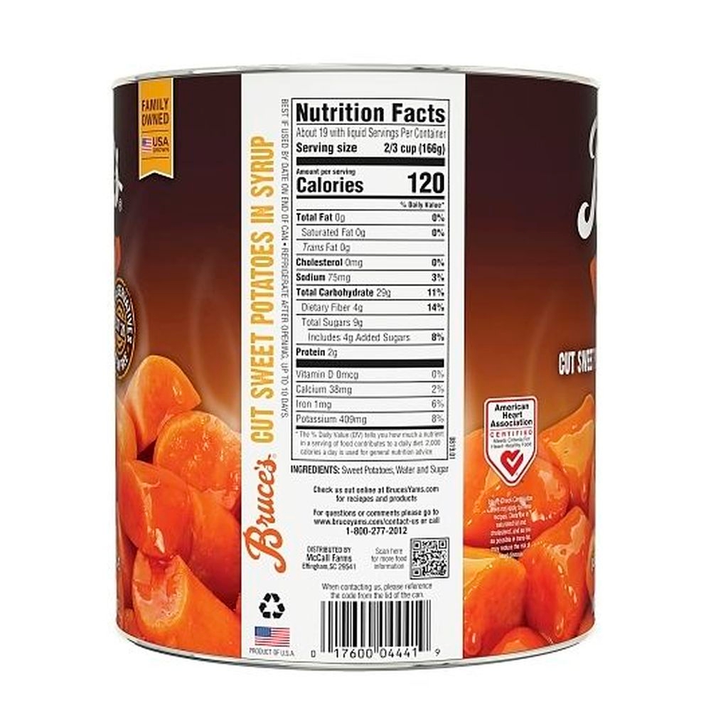 Bruces Yams Cut Sweet Potatoes in Syrup, 7 Pound -- 6 per case