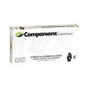 Companions Essentials Clear Small Stretch Hybrid Gloves, 100 count -- 10 per case