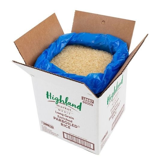 Highland Market Merit Parboiled Long Grain White Rice, 25 Pound