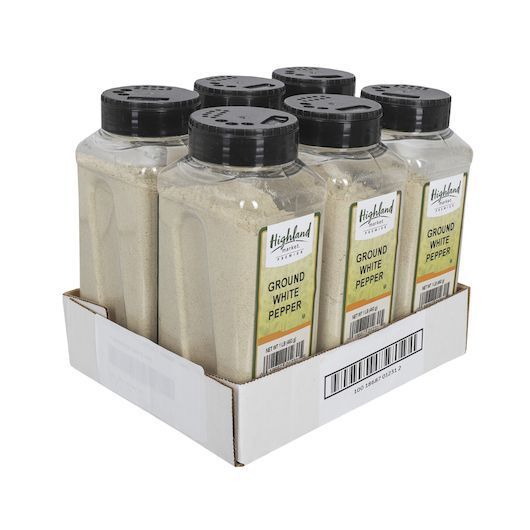 Highland Market Premier Ground White Pepper, 1 Pound -- 6 Per Case
