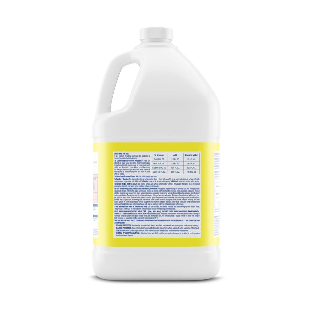 Lysol Lemon Scent Deodorizing Cleaner Concentrate, 128 Ounce -- 4 per case.