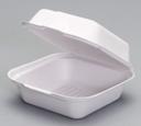Genpak Harvest Fiber Natural White Compostable Large Hinged Sandwich Container -- 400 per case.