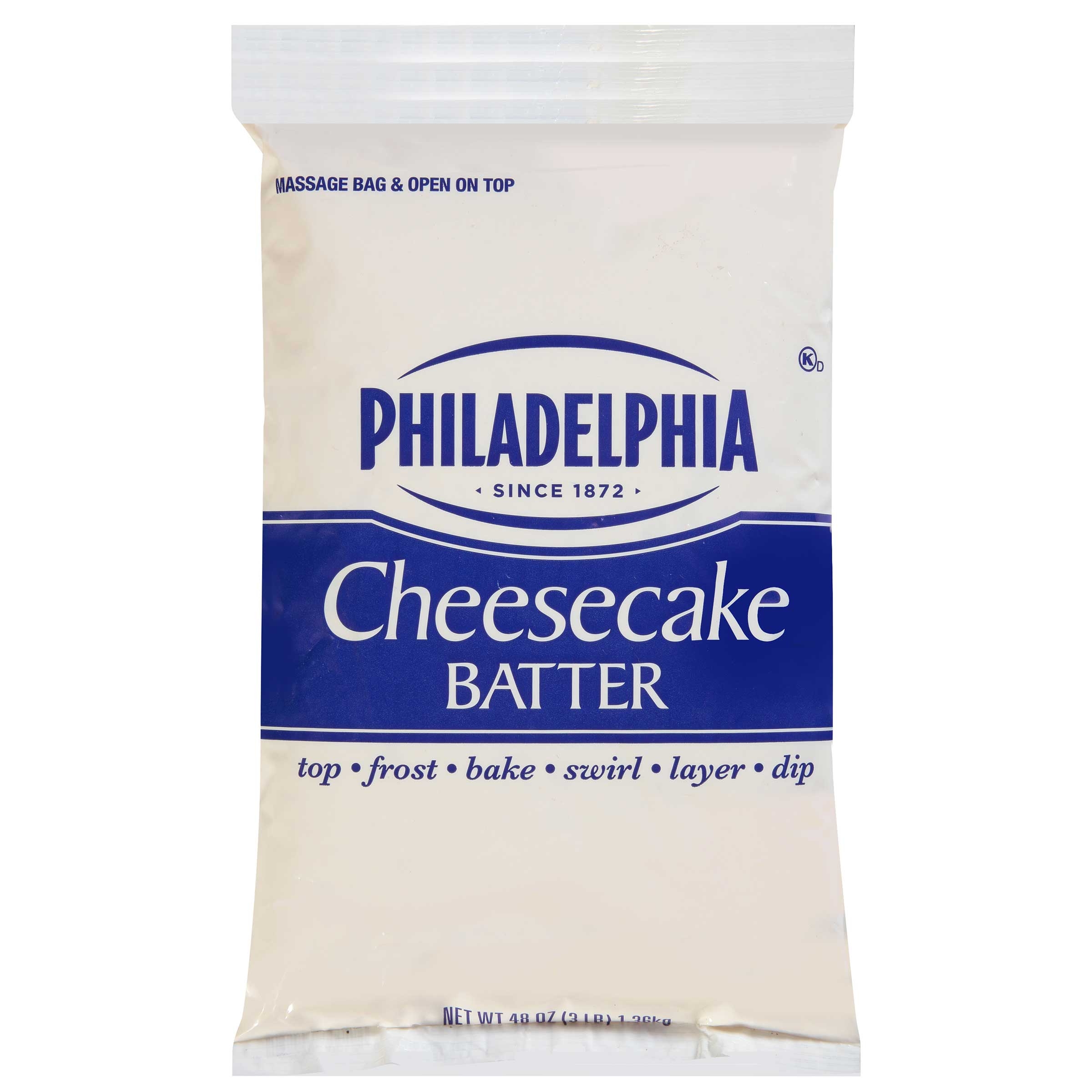 Philadelphia Cheesecake Batter Pouch, 48 Ounce -- 4 per case.