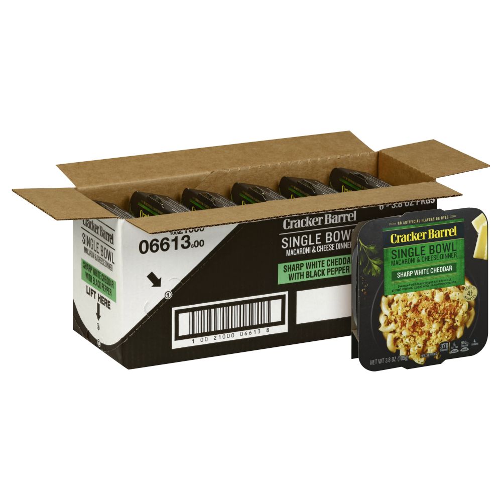 Cracker Barrel Sharp White Cheddar Macaroni And Cheese Liquid Dinner, 3.8 Ounce -- 8 Per Case