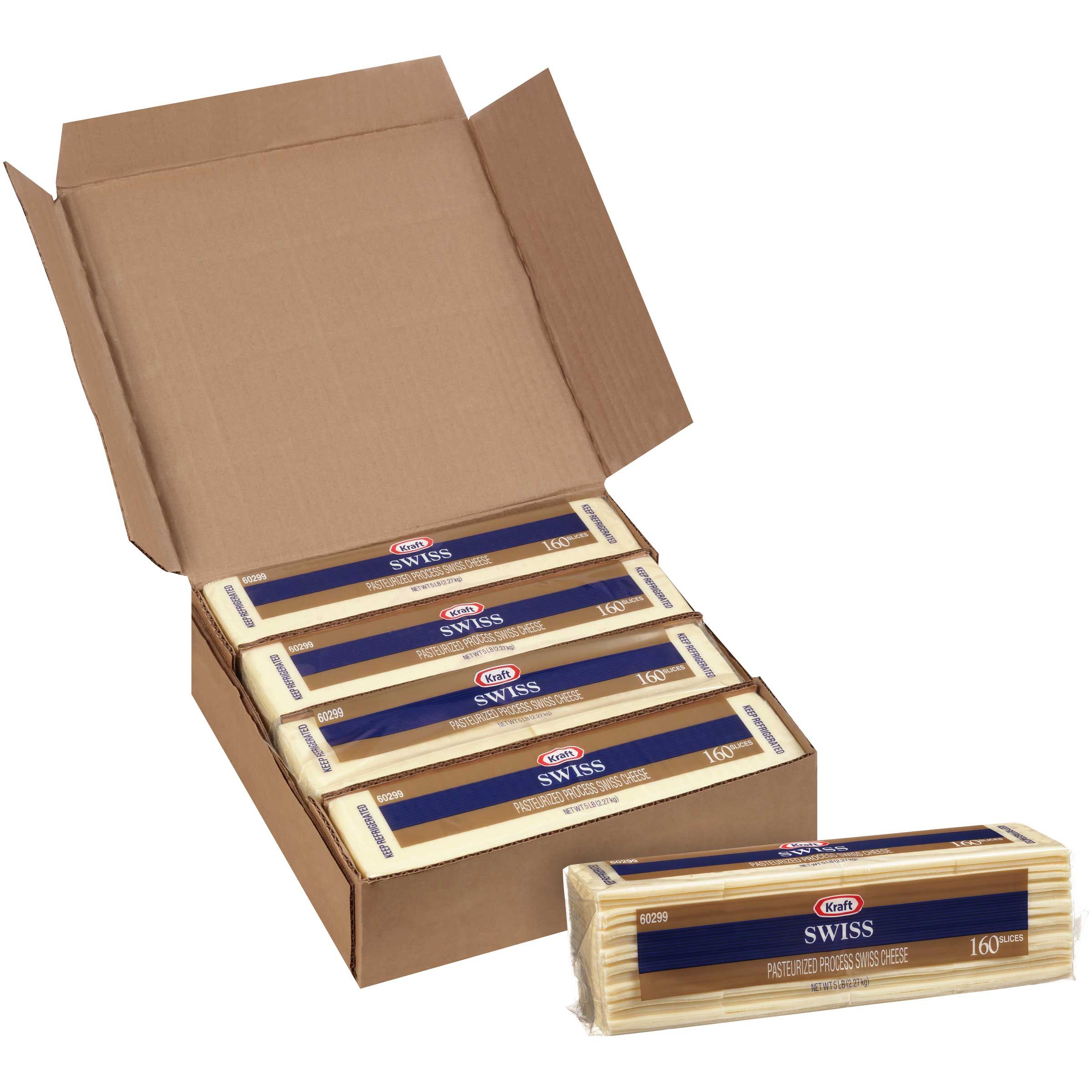 Kraft Swiss Sliced Cheese, 5 Pound -- 4 Per Case
