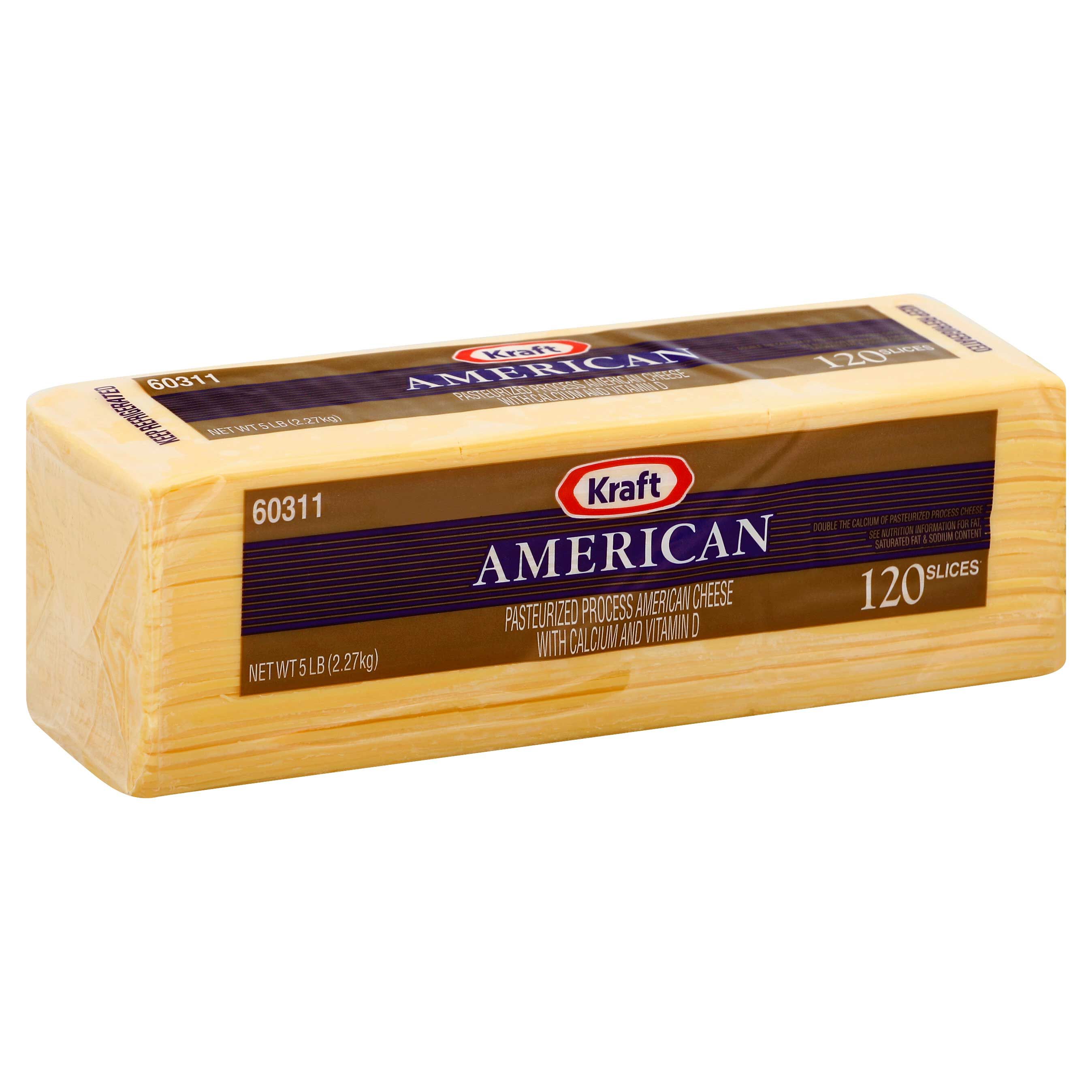 Kraft Regular American Yellow Sliced Cheese, 5 Pound -- 1 Each