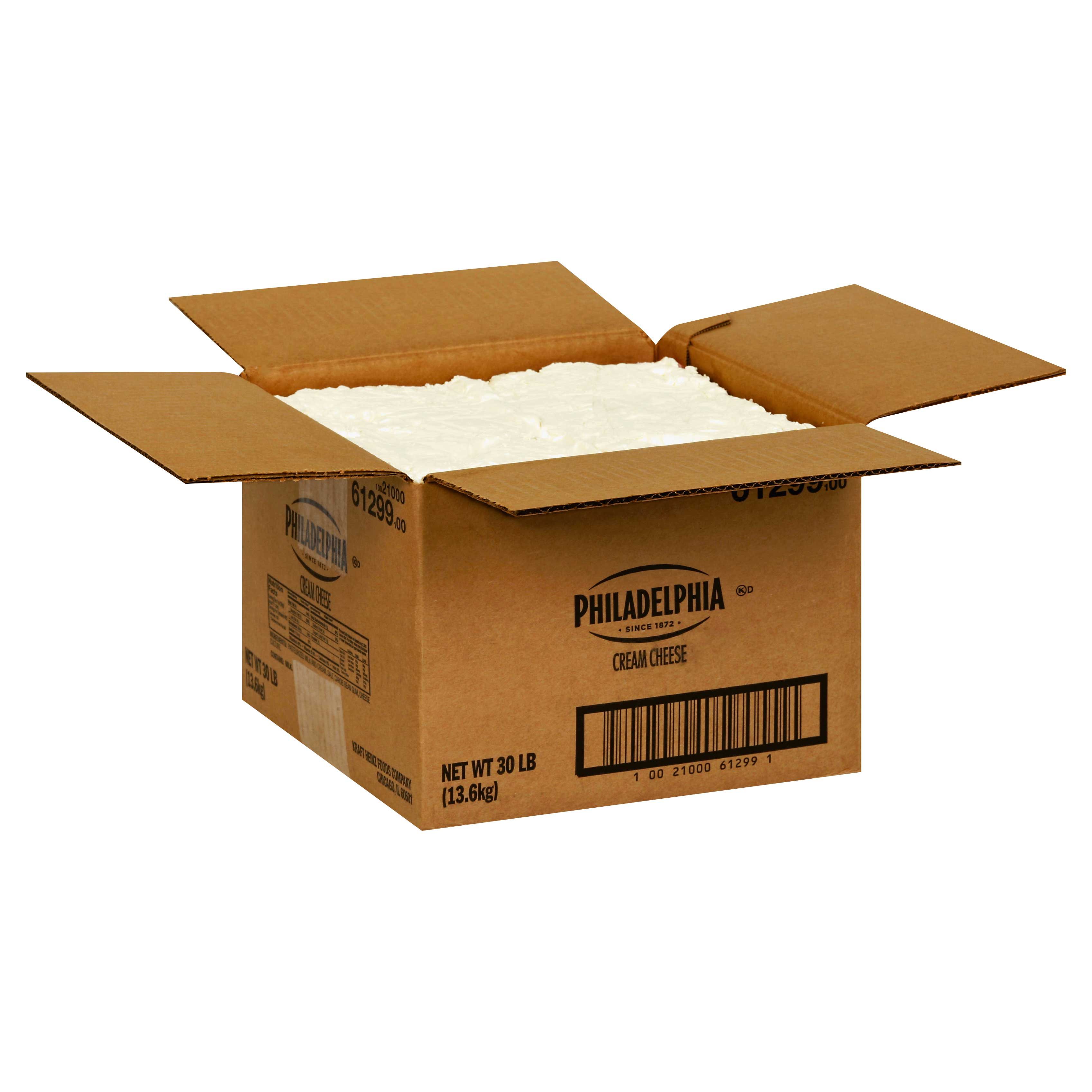 Philadelphia West Coast Original Cream Cheese, Carton, 30 Pound