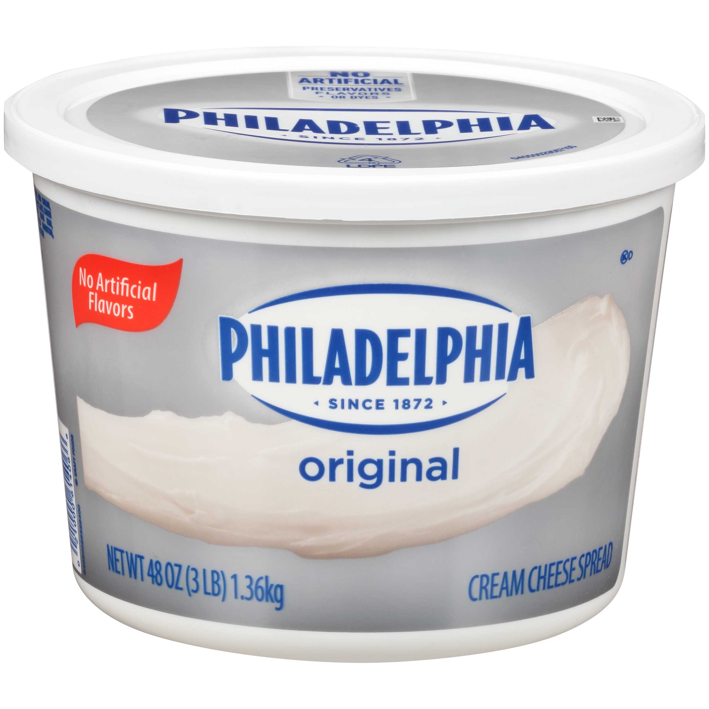 Philadelphia 3 Pound Cream Cheese Soft Tub Foodservice -- 6 per case.