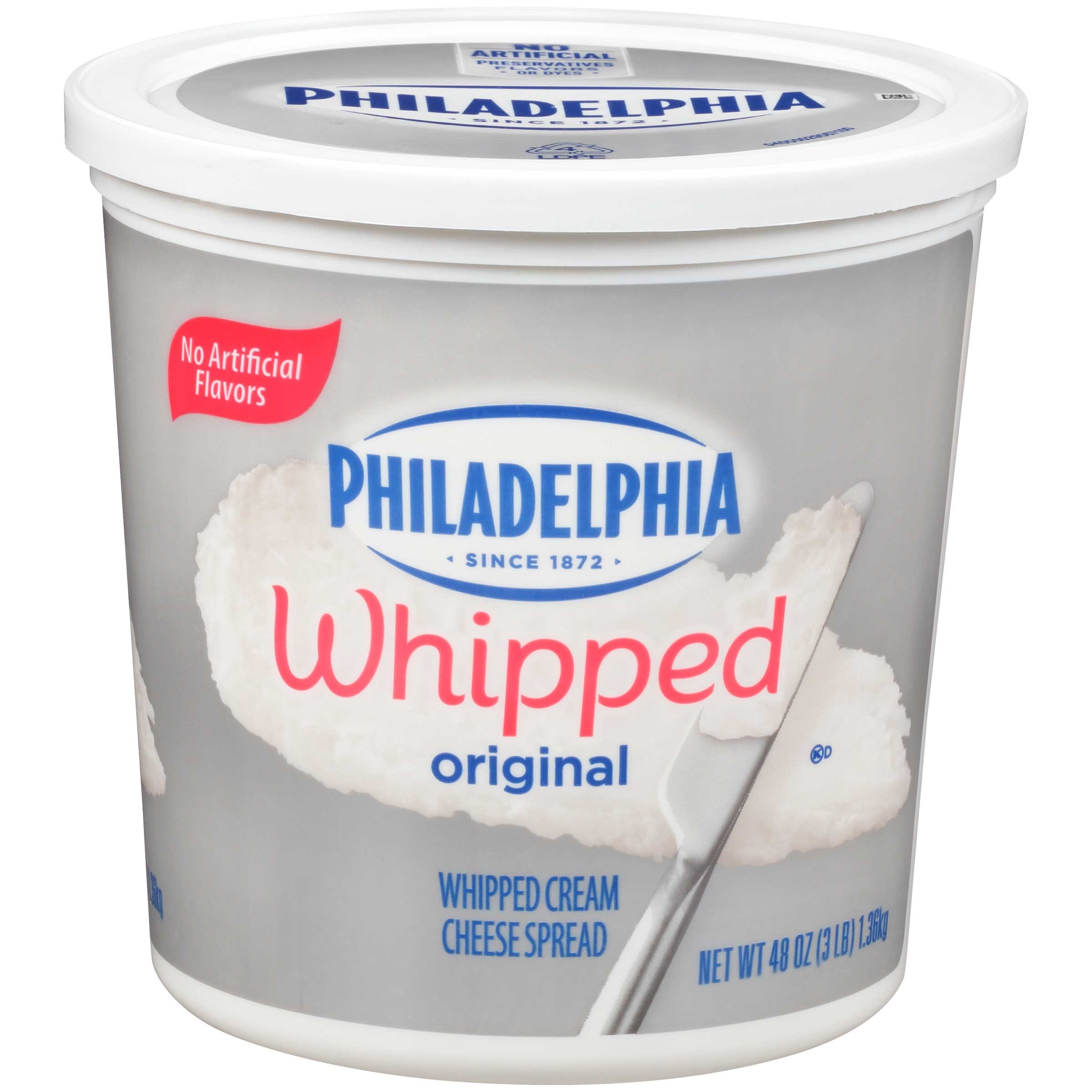 Kraft Philadelphia Whipped Cream Cheese - Tub, 3 Pound -- 6 per case.