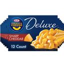 Kraft Deluxe Sharp Cheddar Macaroni and Cheese Dinner, 14 Ounce -- 12 per case.