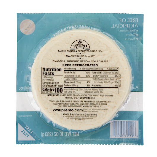 Supremo Fresh Queso Fresco Cheese, 10 Ounce -- 9 per case