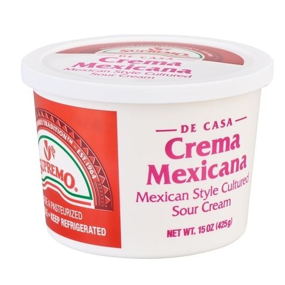 Supremo De Casa Mexican Style Cultured Sour Cream, 15 Ounce -- 12 per case