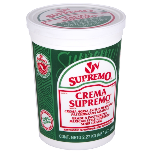 V and V Supremo Mexican Style Cultured Sour Cream, 5 Pound -- 4 per case