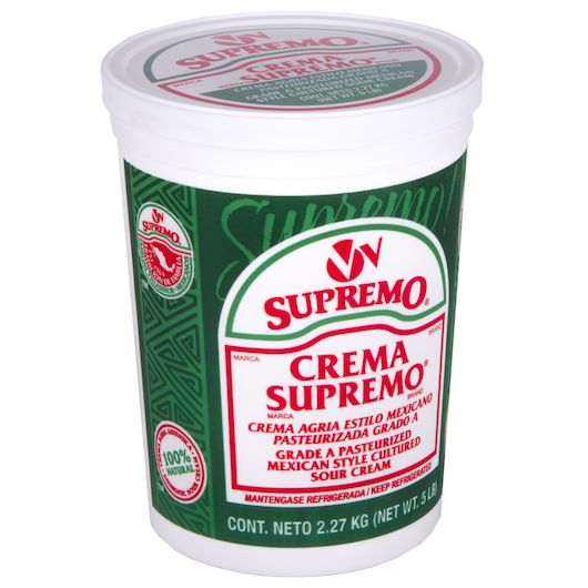 V&v Supremo Mexican Style Cultured Sour Cream, 5 Pound -- 4 Per Case