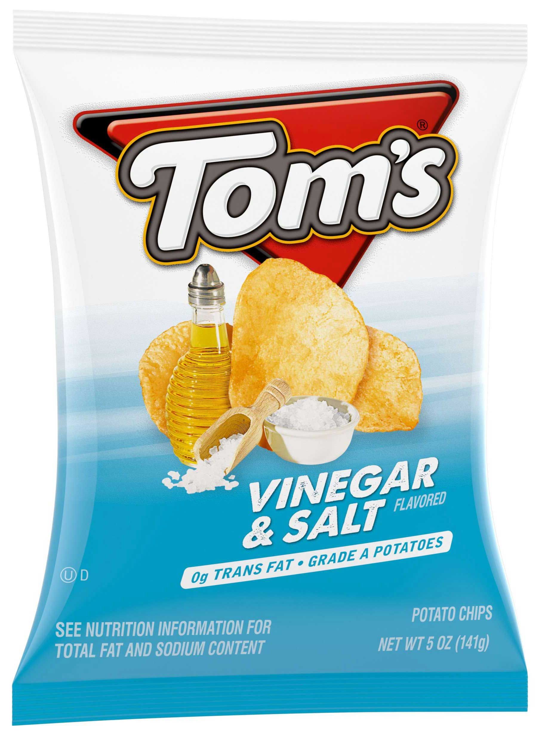 Tom's Vinegar And Salt Potato Chips, 5 Ounce -- 9 Per Case