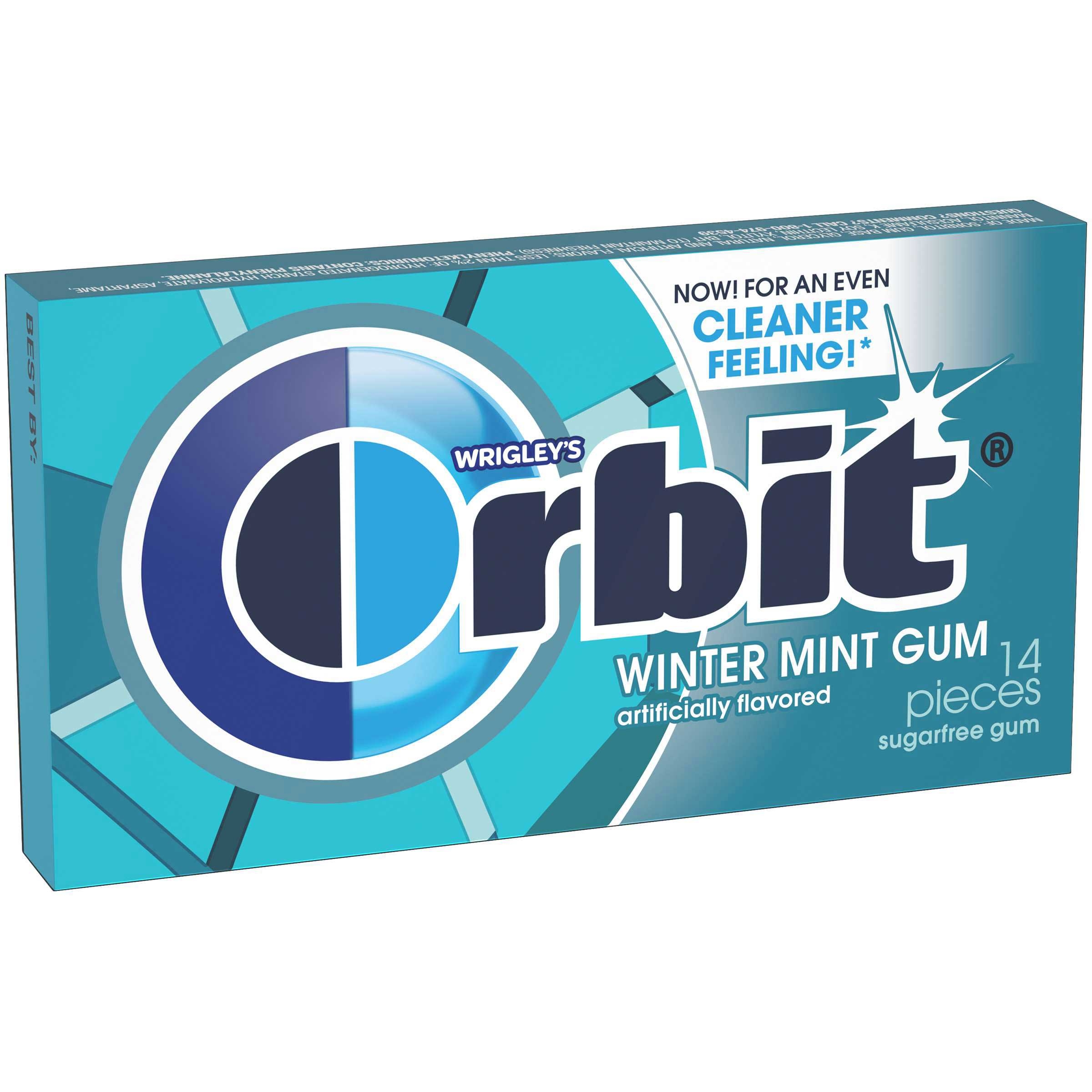 Wrigley Wintermint Orbit Bubble Gum -- 144 per case.